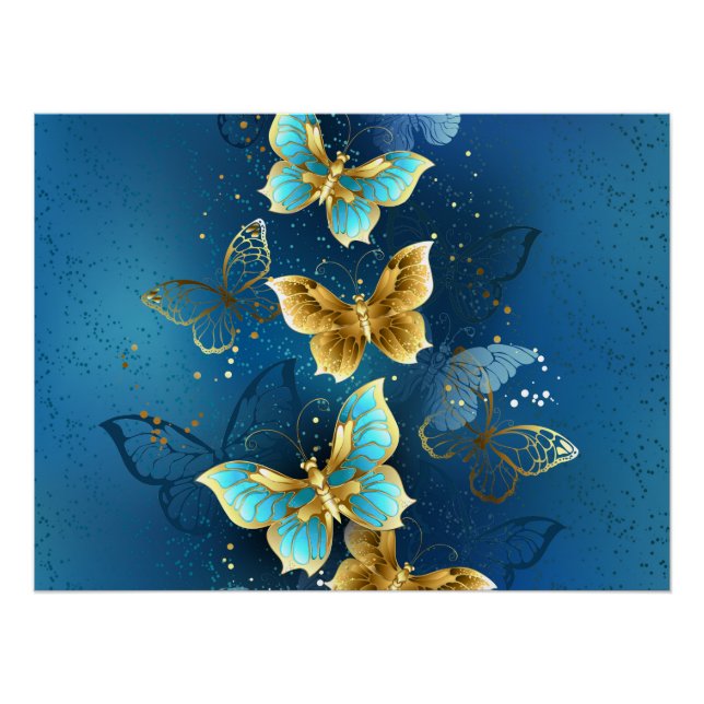 Golden butterflies poster (Front)