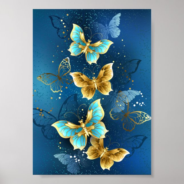 Golden butterflies poster (Front)