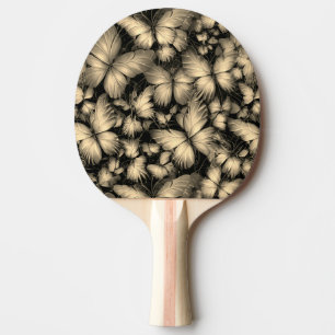 Golden Butterflies Print Ping Pong Paddle