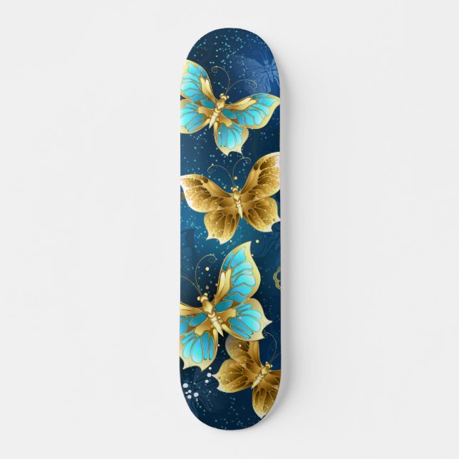 Golden butterflies skateboard (Front)