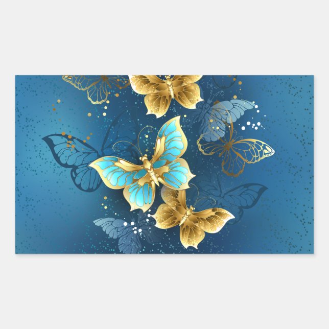 Golden butterflies sticker (Front)