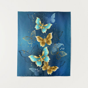 Golden butterflies tapestry