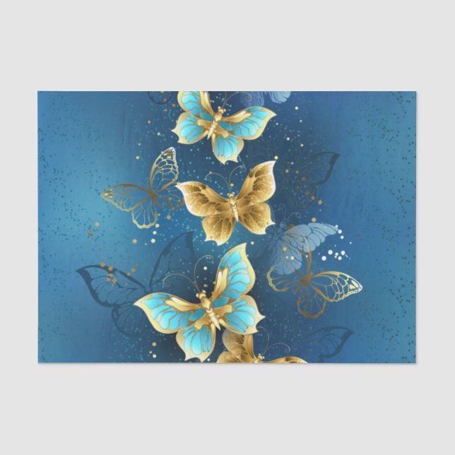 Golden butterflies tissue paper (Front)