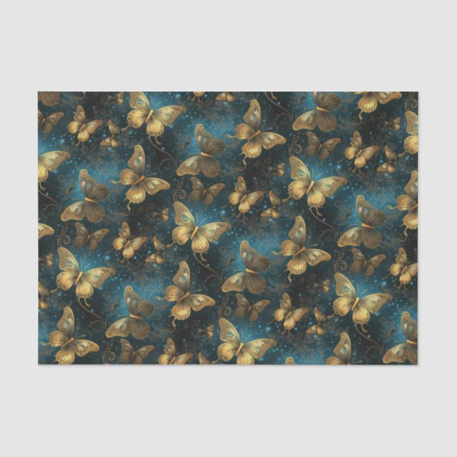 Golden Butterflies Tissue Paper (Front)