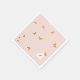 GOLDEN BUTTERFLIES WEDDING NAPKIN