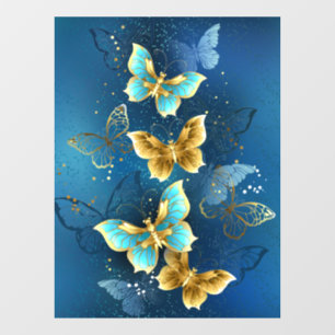Golden butterflies window cling