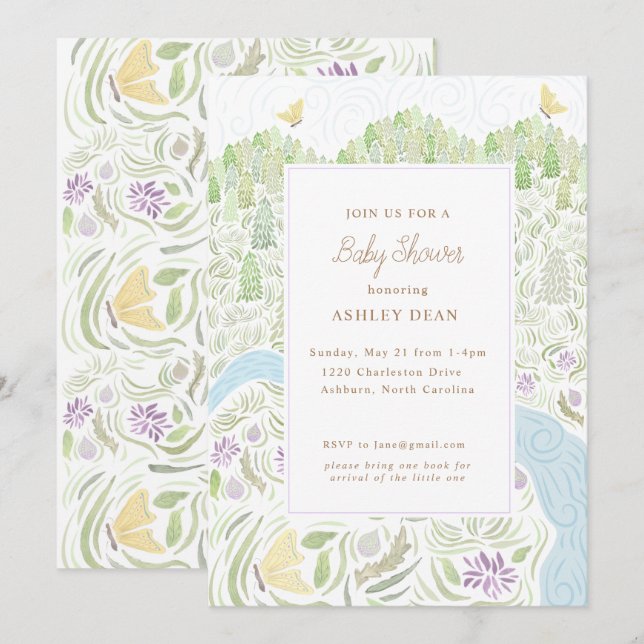 Golden Butterfly Baby Shower Invitation (Front/Back)