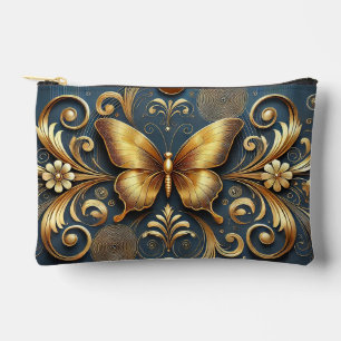 Golden Butterfly Design Accessory Pouch