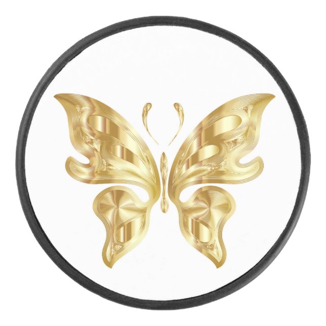 GOLDEN BUTTERFLY HOCKEY PUCK (Front)