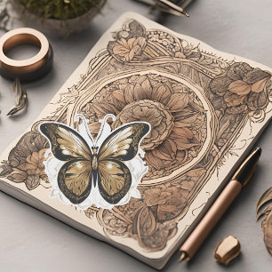 Golden Butterfly In Flight