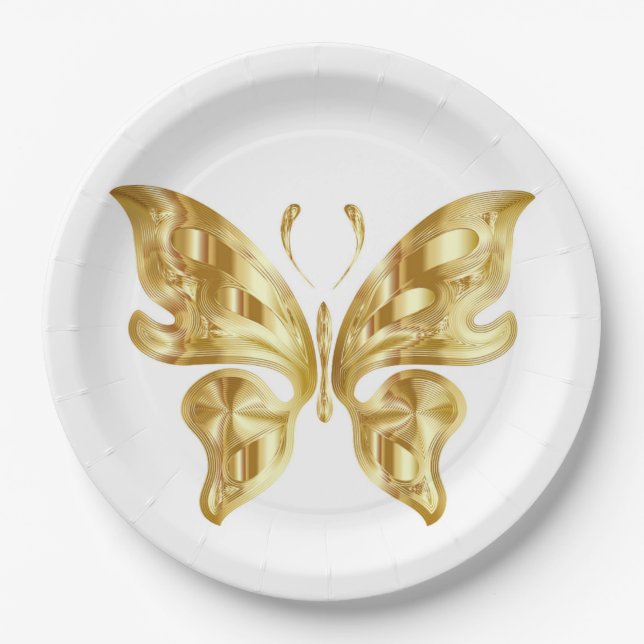 GOLDEN BUTTERFLY PAPER PLATE (Front)