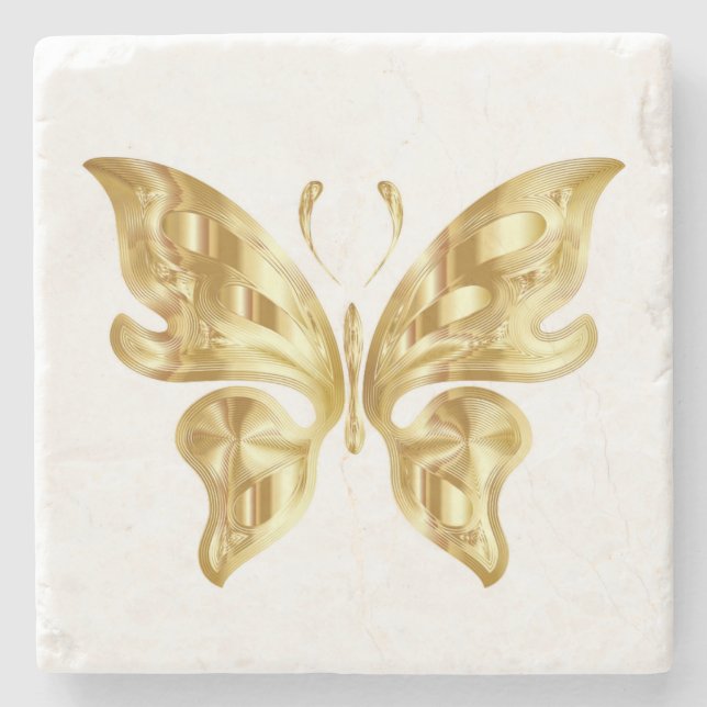 GOLDEN BUTTERFLY STONE COASTER (Front)