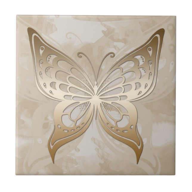 Golden Butterfly Tile (Front)