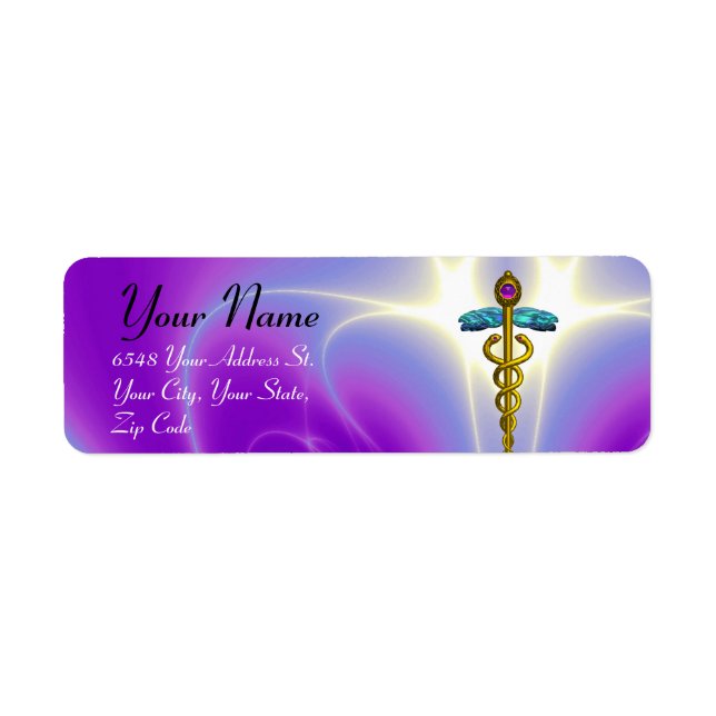 GOLDEN CADUCEUS, vibrant violet ,purple (Front)