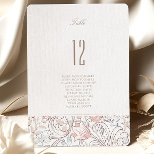 Golden Calla Lily Wedding Table Number Card