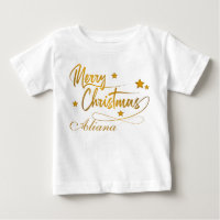 Golden Calligraphy Merry Christmas Personalized