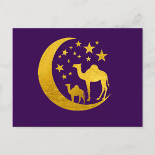 Golden camels postcard