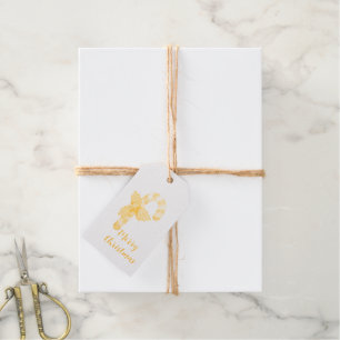 Golden Candy Christmas red Umbrella  Gift Tags