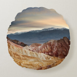 Golden Canyon at Sunset Round Pillow