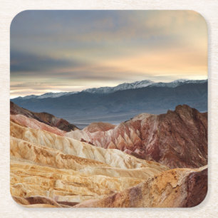 Golden Canyon at Sunset Square Paper Coaster