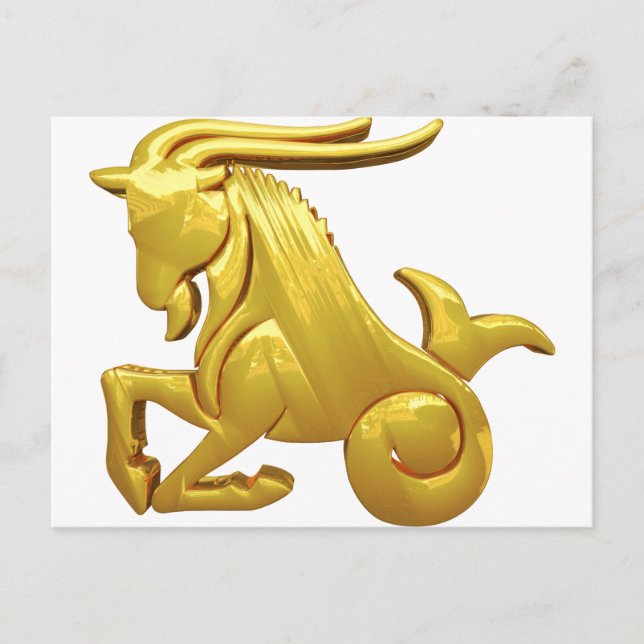 Golden Capricorn Postcard (Front)
