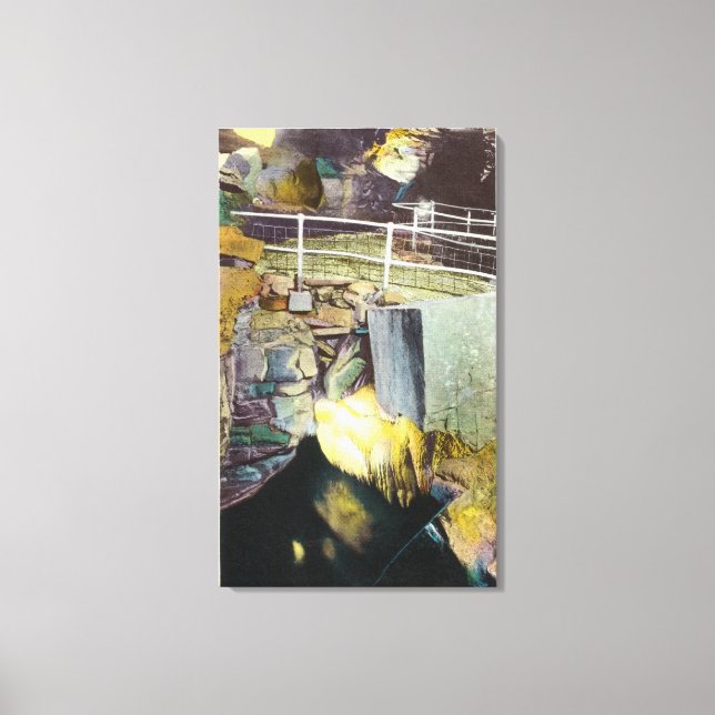 Golden Cascade and Natural Bridge View Canvas Print (Front)