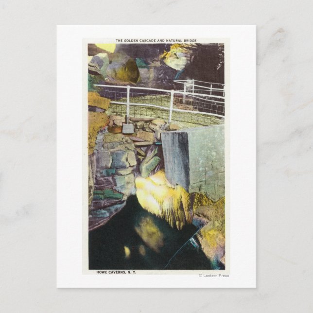 Golden Cascade and Natural Bridge View Postcard (Front)