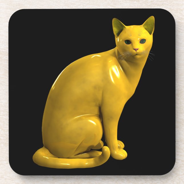 Golden Cat Coaster (Front)