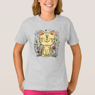 Golden Cat Elegant Cat Art T-Shirt