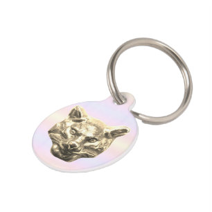 Golden Cat – goldene Katze Pastel pastellfarben Pet Tag