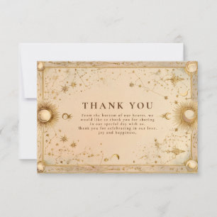 Golden Celestial Baroque Wedding Thank You Card