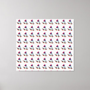 Golden Celestial Burst Geometric Grid Pattern Canvas Print
