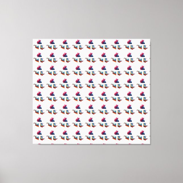 Golden Celestial Burst Geometric Grid Pattern Canvas Print (Front)