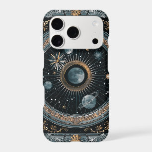Golden Celestial Moon Orbit with Detailed Astral