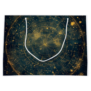 Golden Celestial Star Map (4) Large Gift Bag