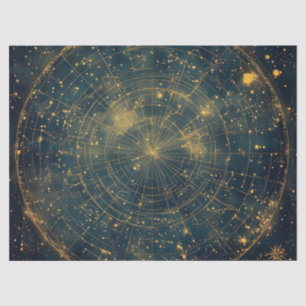 Golden Celestial Star Map (4) Tissue Paper