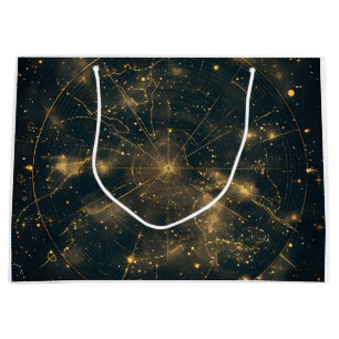 Golden Celestial Star Map (5) Large Gift Bag
