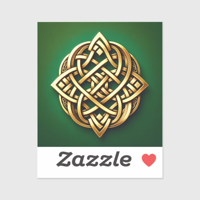 Golden Celtic Knot on Green (Sheet)