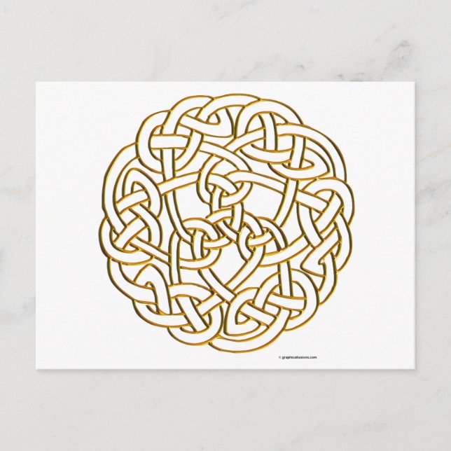 Golden Celtic Knot Postcard (Front)
