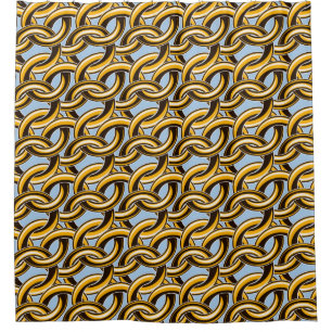 Golden chain links seamless pattern