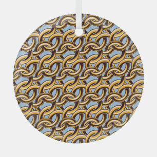 Golden chain links: seamless pattern. glass ornament