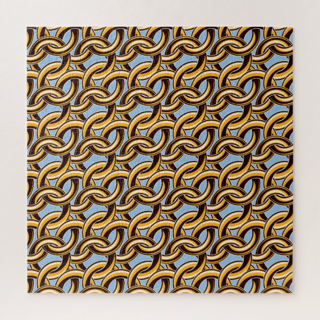 Golden chain links: seamless pattern. jigsaw puzzle (Vertical)