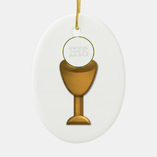 Golden Chalice and Host - Holy Communion Ceramic Ornament