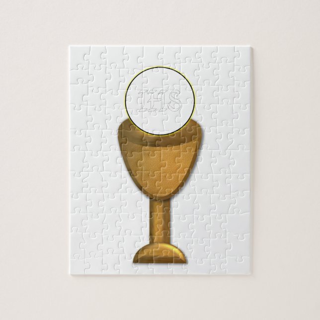 Golden Chalice and Host - Holy Communion Jigsaw Puzzle (Vertical)
