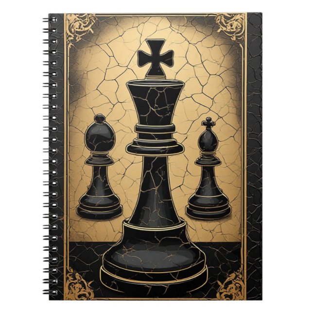 Golden Chess King Power Symbol ♛ Notebook (Front)