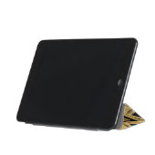 Golden Chevron Pattern Black White Monogram iPad Mini Cover (Folded)