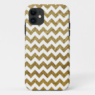 golden chevron stripes pattern iPhone 11 case