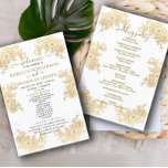 Golden Chic Bouquet Wedding Program<br><div class="desc">itinerary weddings,  ceremony programs,  wedding programs,  wedding vow renewal program templates,  example of wedding program,  wedding program template</div>