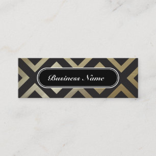 Golden Chic Graphic Square Pattern Mini Business Card