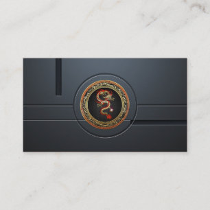 Golden Chinese Dragon Fucanglong Business Card